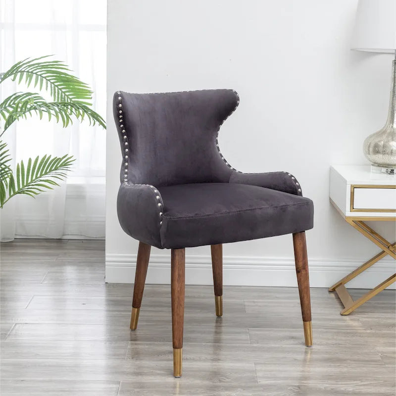 Roundhill Furniture Lindale Mid-Century-moderner Samt-Akzentsessel