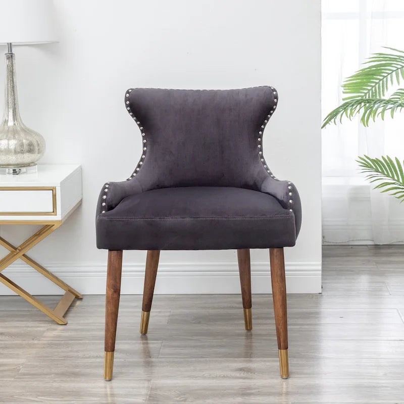 Roundhill Furniture Lindale Mid-Century-moderner Samt-Akzentsessel