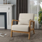 Mid Century Modern Upholstered Accent Chair with Pillow