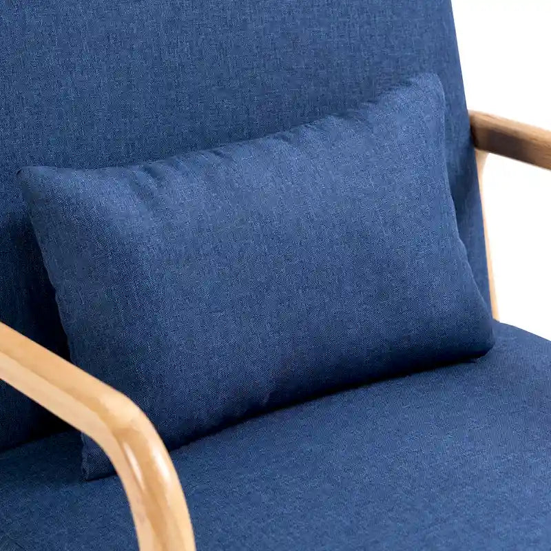 Mid Century Modern Upholstered Accent Chair with Pillow