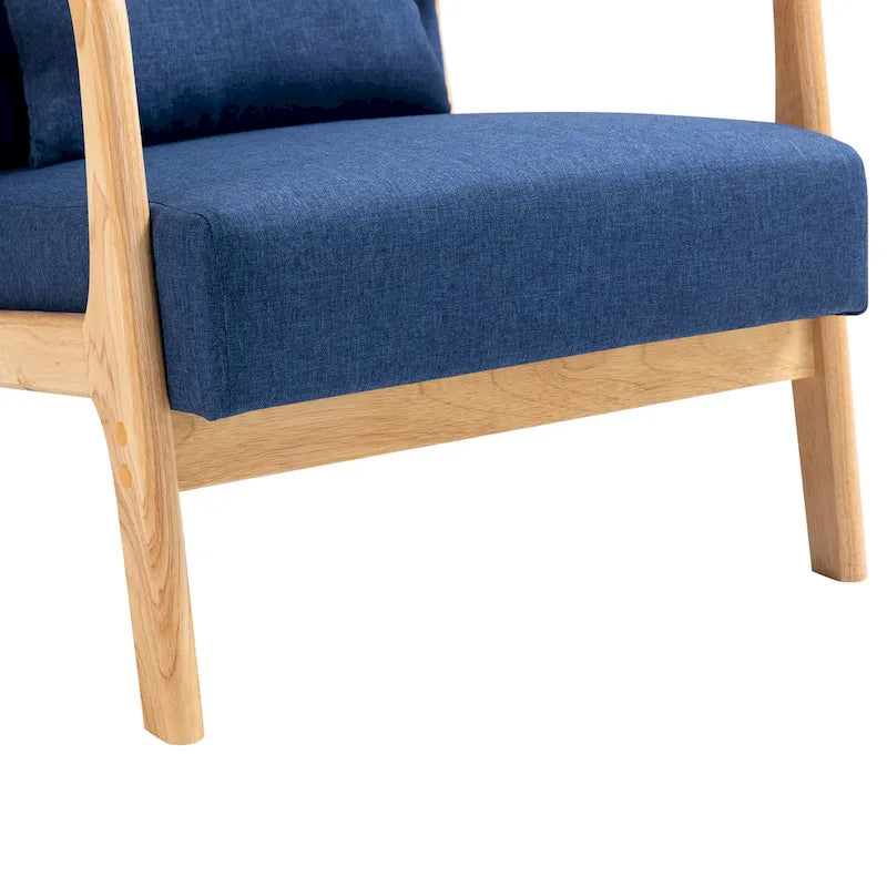 Mid Century Modern Upholstered Accent Chair with Pillow