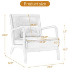 Mid Century Modern Upholstered Accent Chair with Pillow