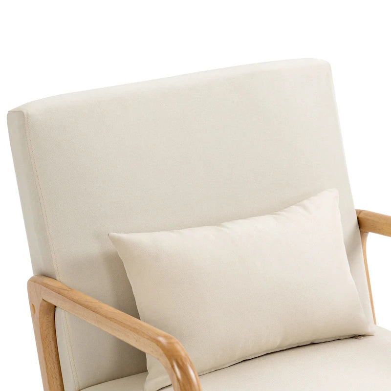 Mid Century Modern Upholstered Accent Chair with Pillow