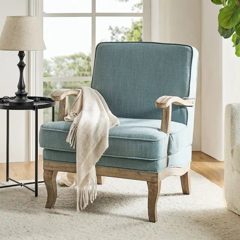 Rinaldo Farmhouse Polyester Armchair with Comfortable Backrest and Cushion by HULALA HOME