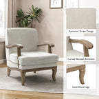 Rinaldo Farmhouse Polyester Armchair with Comfortable Backrest and Cushion by HULALA HOME