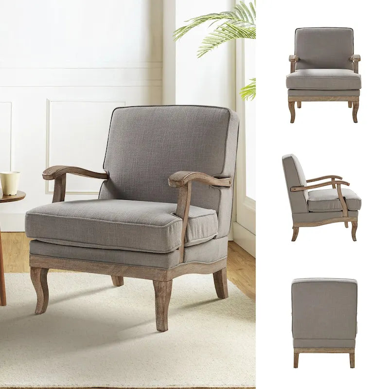 Rinaldo Farmhouse Polyester Armchair with Comfortable Backrest and Cushion by HULALA HOME