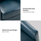 Terrance Transitional Swivel Faux Leather Barrel Chair with Metal Base Set of 2