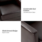 Terrance Transitional Swivel Faux Leather Barrel Chair with Metal Base Set of 2