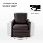 Terrance Transitional Swivel Faux Leather Barrel Chair with Metal Base Set of 2