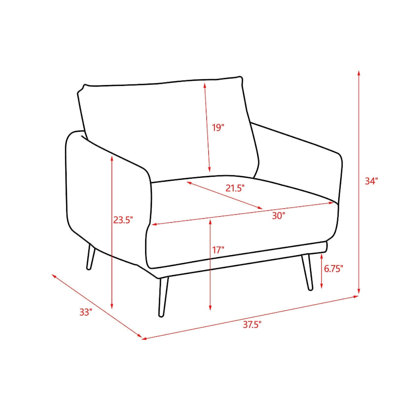 Karaka 37.5W Oversized Armchair Leisure Sofa Accent Chair
