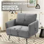 Karaka 37.5W Oversized Armchair Leisure Sofa Accent Chair
