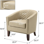 Axia 4 Set Modern Faux Leather Barrel Accent Chair with Wood Legs