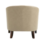 Axia 4 Set Modern Faux Leather Barrel Accent Chair with Wood Legs