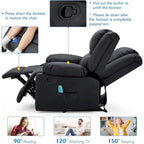 AECOJOY 2-Seater Recliner Loveseat with Heat and Massage Function
