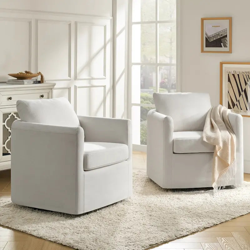 Erkenbald moderner 360-Grad-Drehstuhl mit abnehmbarem Schonbezug, 2er-Set von HULALA HOME