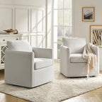 Erkenbald moderner 360-Grad-Drehstuhl mit abnehmbarem Schonbezug, 2er-Set von HULALA HOME