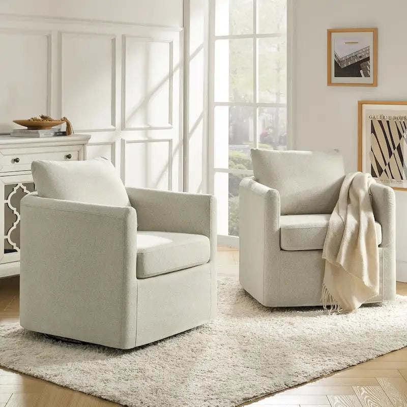 Erkenbald moderner 360-Grad-Drehstuhl mit abnehmbarem Schonbezug, 2er-Set von HULALA HOME