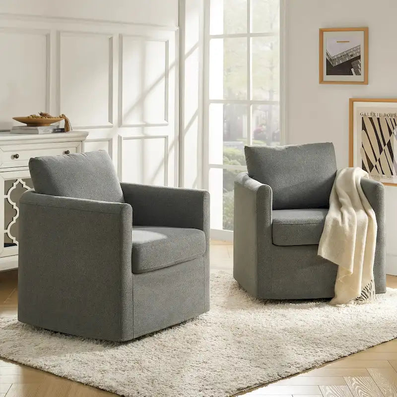 Erkenbald moderner 360-Grad-Drehstuhl mit abnehmbarem Schonbezug, 2er-Set von HULALA HOME
