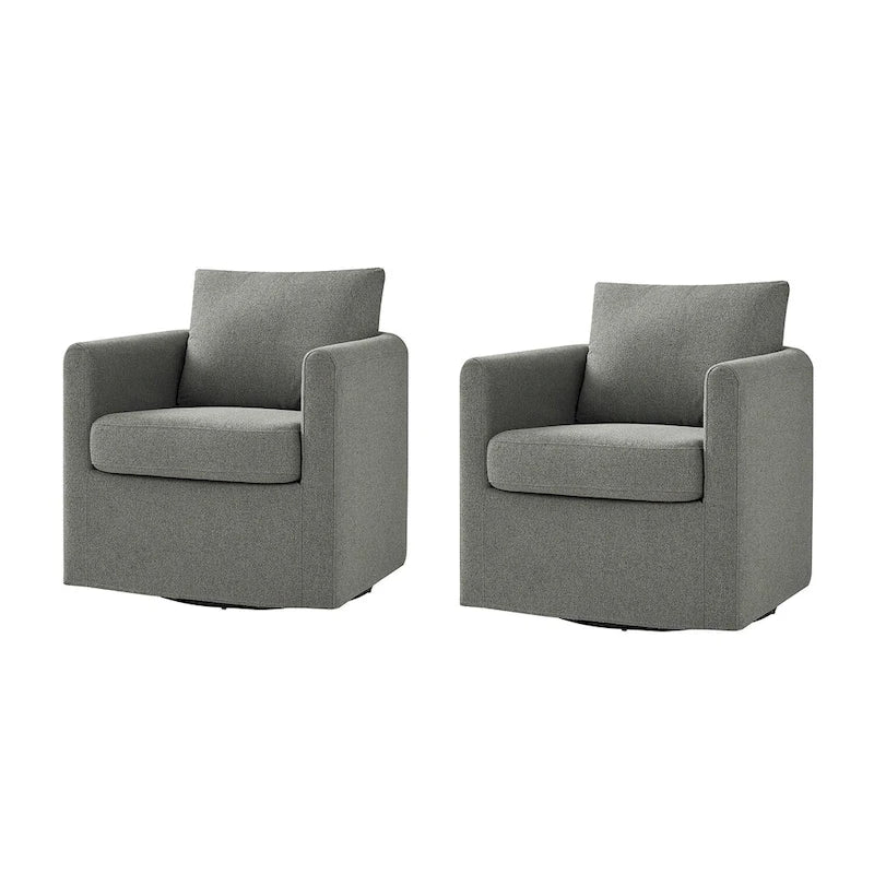 Erkenbald moderner 360-Grad-Drehstuhl mit abnehmbarem Schonbezug, 2er-Set von HULALA HOME