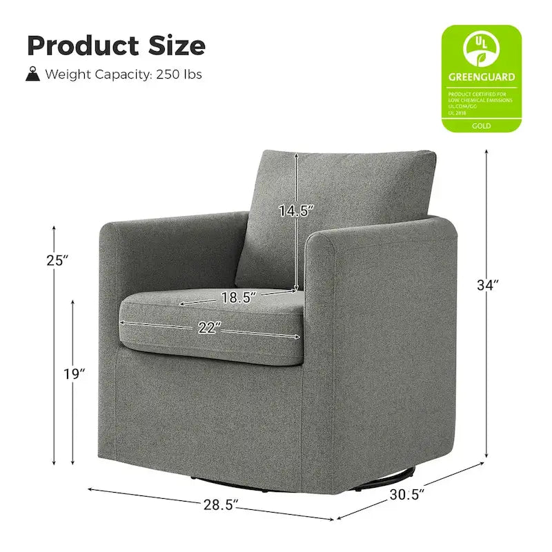 Erkenbald moderner 360-Grad-Drehstuhl mit abnehmbarem Schonbezug, 2er-Set von HULALA HOME