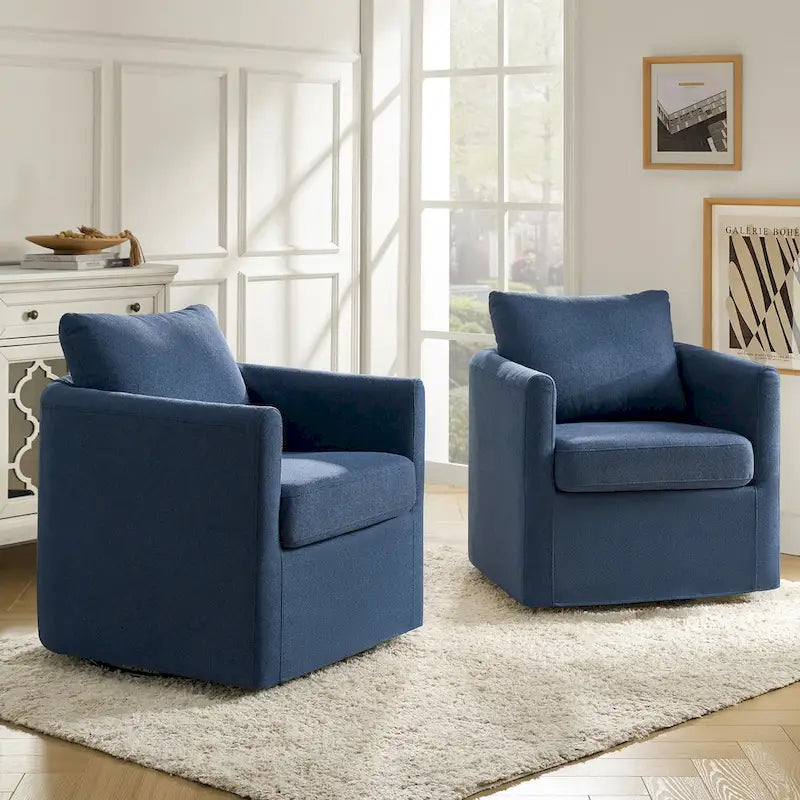 Erkenbald moderner 360-Grad-Drehstuhl mit abnehmbarem Schonbezug, 2er-Set von HULALA HOME