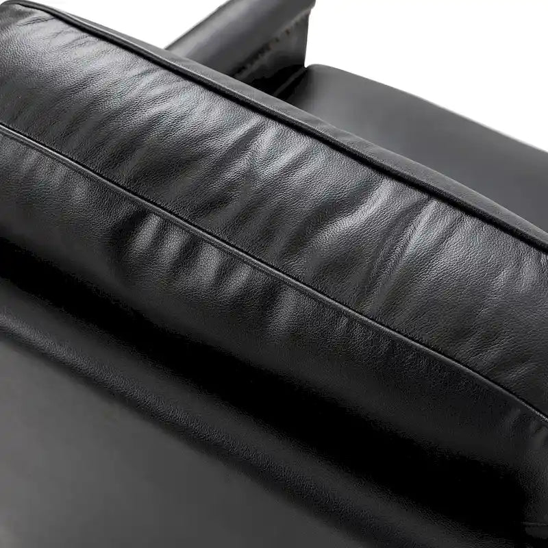 Rita Classic Genuine Leather Swivel Armchair With Nailhead Trims Set Of 2 By HULALA HOME