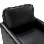 Rita Classic Genuine Leather Swivel Armchair With Nailhead Trims Set Of 2 By HULALA HOME