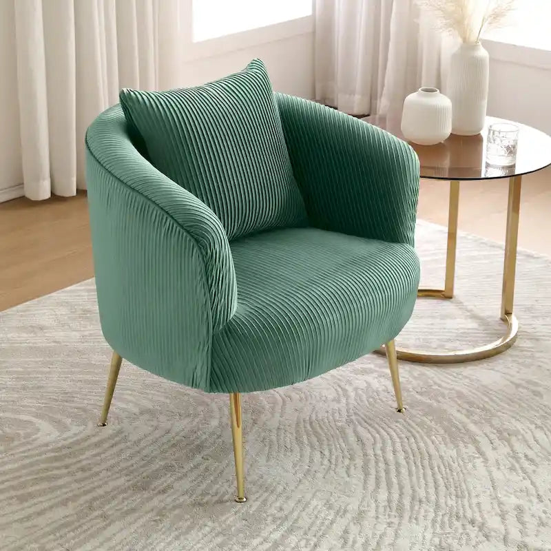 Art Leon Modern Velvet Accent Barrel Chair