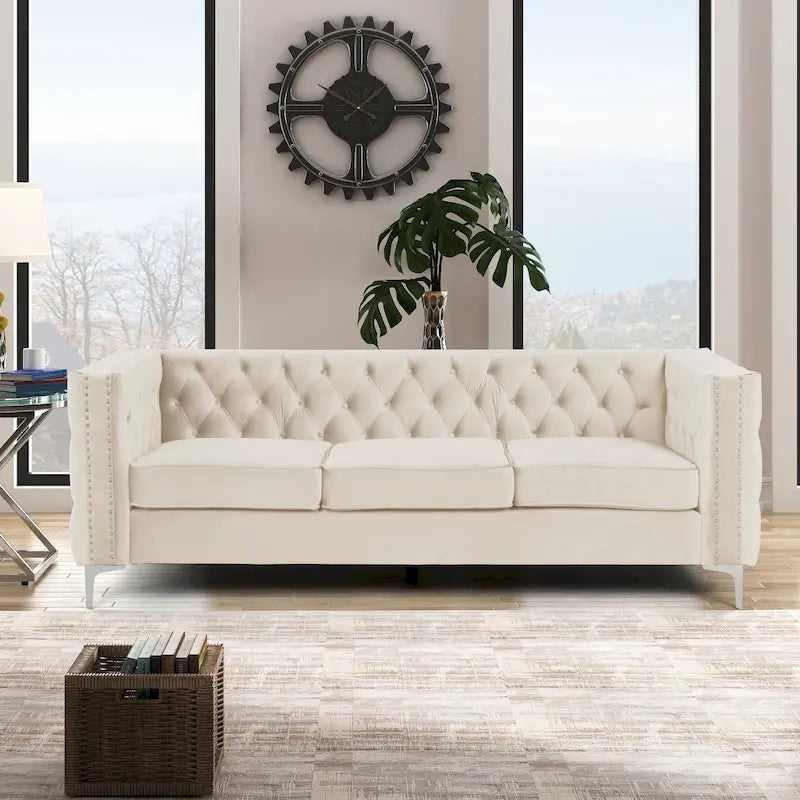Deep Dutch Velvet Modern Sofa