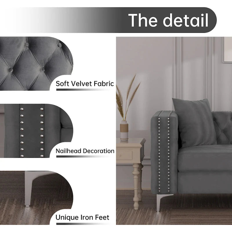 Modernes Sofa aus tiefem niederländischem Samt