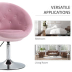HOMCOM moderne draaibare accentstoel, make-upstoel met verstelbare hoogte en comfortabele loungestoel