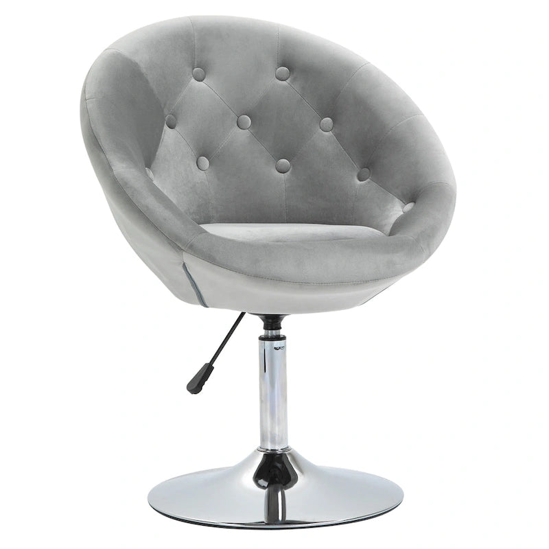 HOMCOM moderne draaibare accentstoel, make-upstoel met verstelbare hoogte en comfortabele loungestoel