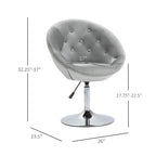 HOMCOM moderne draaibare accentstoel, make-upstoel met verstelbare hoogte en comfortabele loungestoel