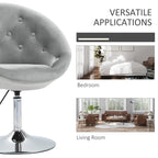 HOMCOM moderne draaibare accentstoel, make-upstoel met verstelbare hoogte en comfortabele loungestoel