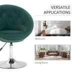 HOMCOM moderne draaibare accentstoel, make-upstoel met verstelbare hoogte en comfortabele loungestoel
