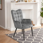 High-back Button Tufted Wingback Accent Chair