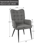 High-back Button Tufted Wingback Accent Chair