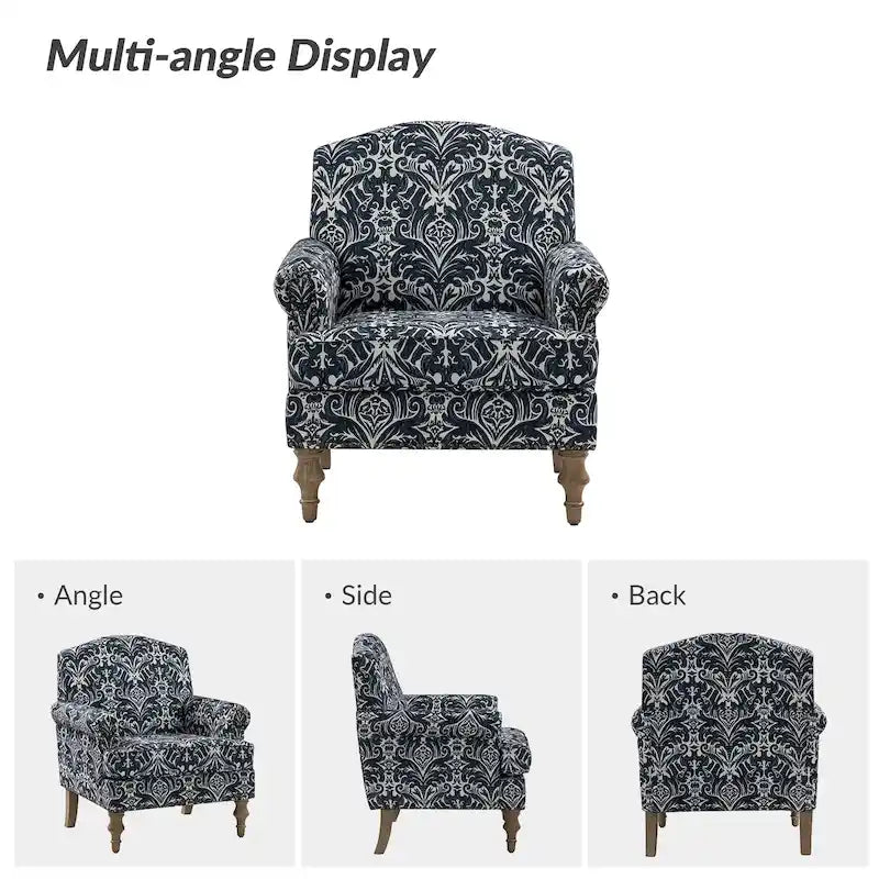 Yahweh Farmhouse Nailhead Armchair with Rolled Arms by HULALA HOME