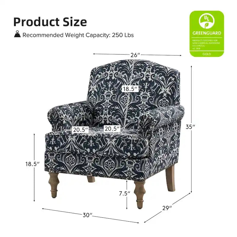 Yahweh Farmhouse Nailhead Armchair with Rolled Arms by HULALA HOME