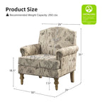 Yahweh Farmhouse Nailhead Armchair with Rolled Arms by HULALA HOME