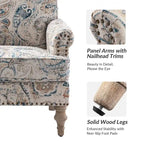 Yahweh Farmhouse Nailhead Armchair with Rolled Arms by HULALA HOME