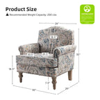 Yahweh Farmhouse Nailhead Armchair with Rolled Arms by HULALA HOME