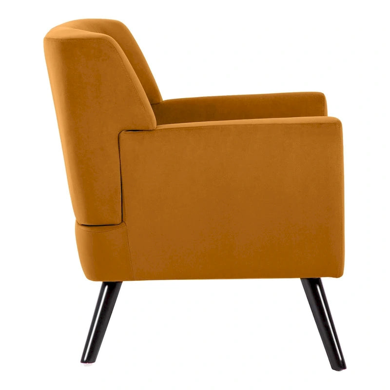 Mit Samt bezogener, getufteter Akzentsessel für das Wohnzimmer – 28.35W x 27.56D x 30.71H