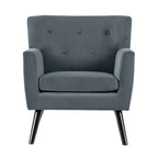 Mit Samt bezogener, getufteter Akzentsessel für das Wohnzimmer – 28.35W x 27.56D x 30.71H