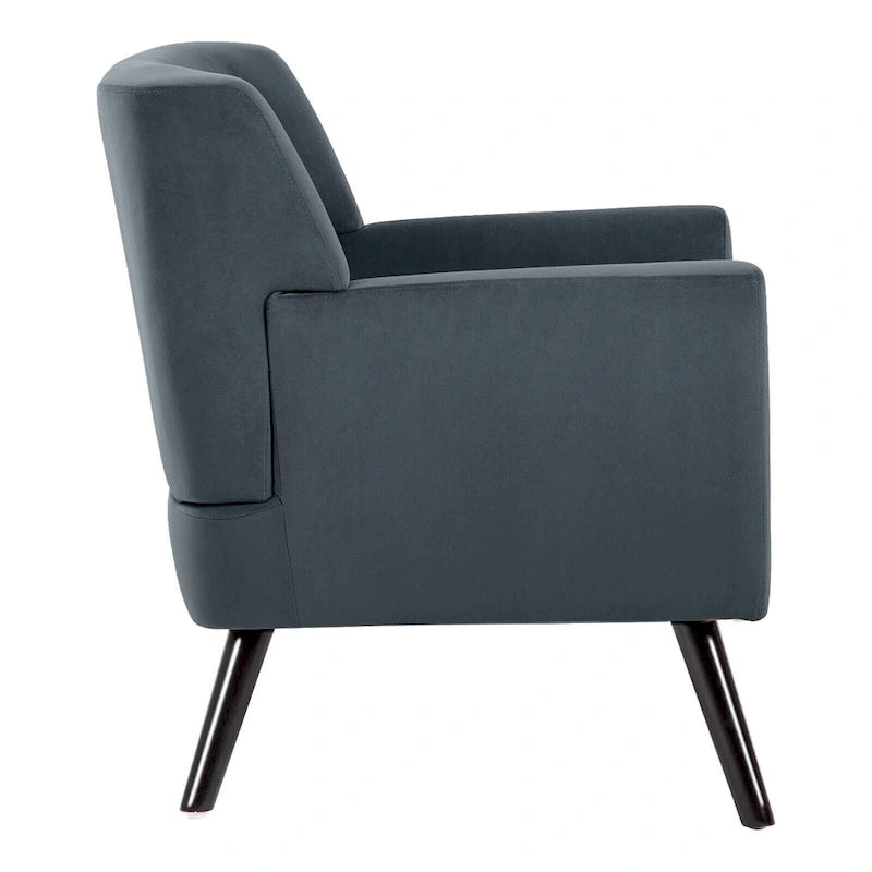 Mit Samt bezogener, getufteter Akzentsessel für das Wohnzimmer – 28.35W x 27.56D x 30.71H