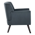 Mit Samt bezogener, getufteter Akzentsessel für das Wohnzimmer – 28.35W x 27.56D x 30.71H