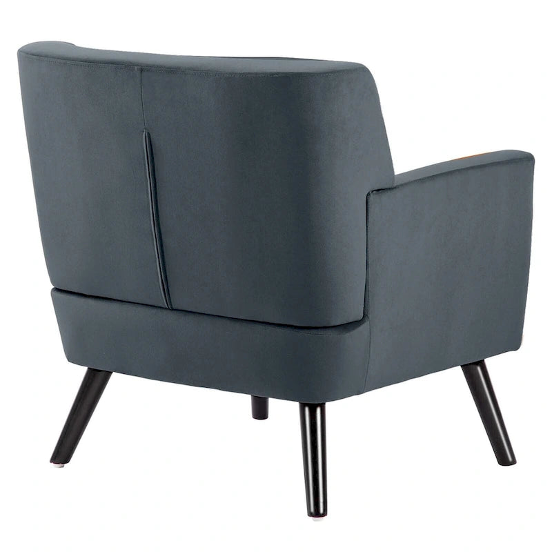Mit Samt bezogener, getufteter Akzentsessel für das Wohnzimmer – 28.35W x 27.56D x 30.71H