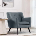 Mit Samt bezogener, getufteter Akzentsessel für das Wohnzimmer – 28.35W x 27.56D x 30.71H