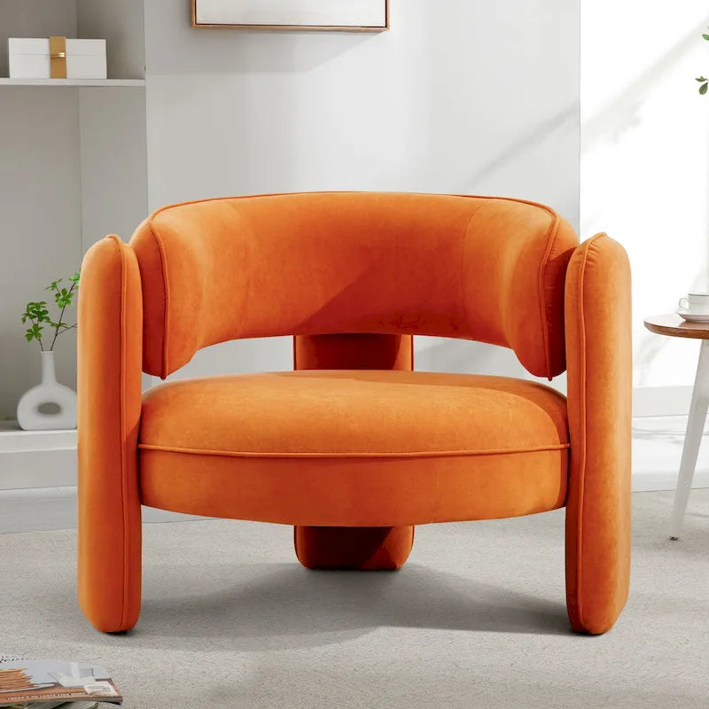 Modern Velvet Accent Chair with Armrests for Living Room