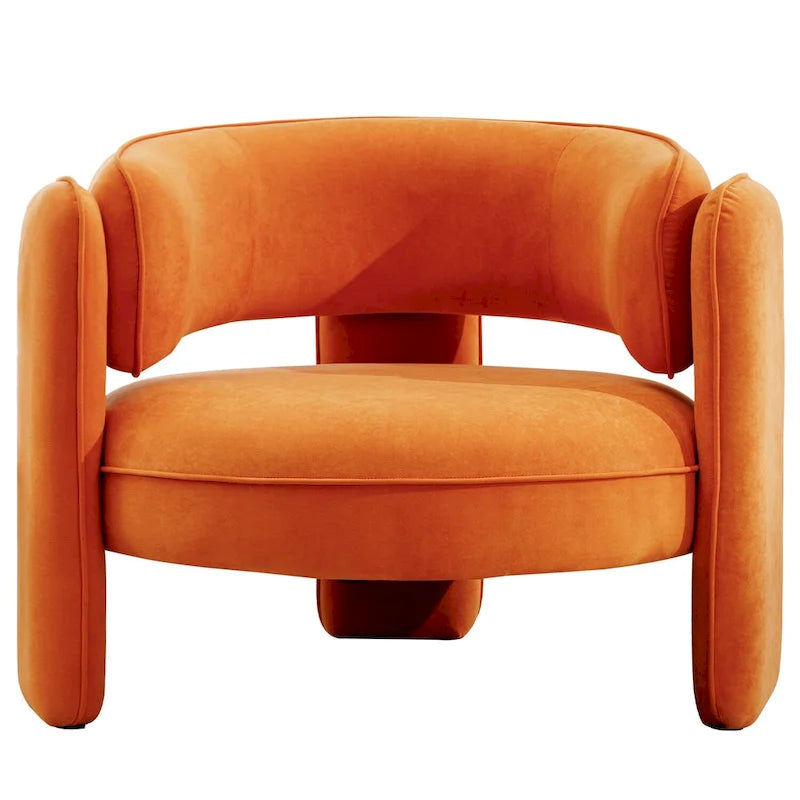 Modern Velvet Accent Chair with Armrests for Living Room